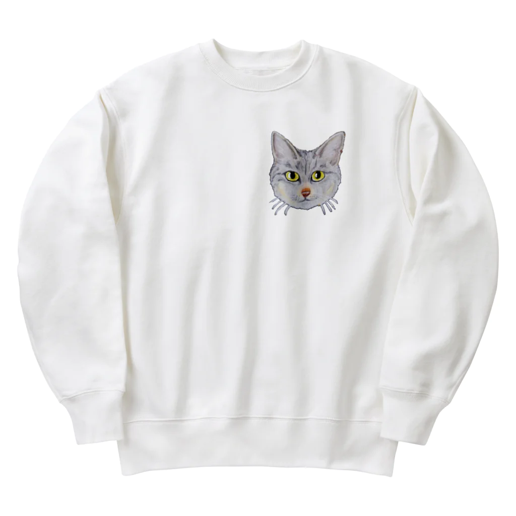 れいにゃん堂&れいにゃあ～と😺のチョークアートのキジトラ猫😸 Heavyweight Crew Neck Sweatshirt