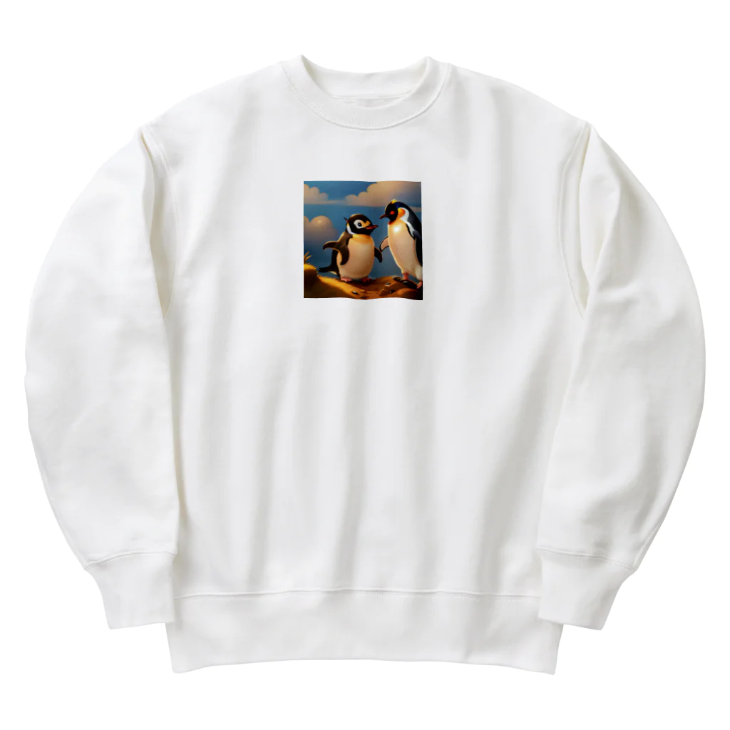 momoponnzuの可愛いペンギンちゃんグッズ Heavyweight Crew Neck Sweatshirt