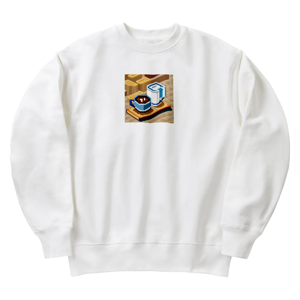 cunissaのドット絵コーヒーと電気ポット Heavyweight Crew Neck Sweatshirt