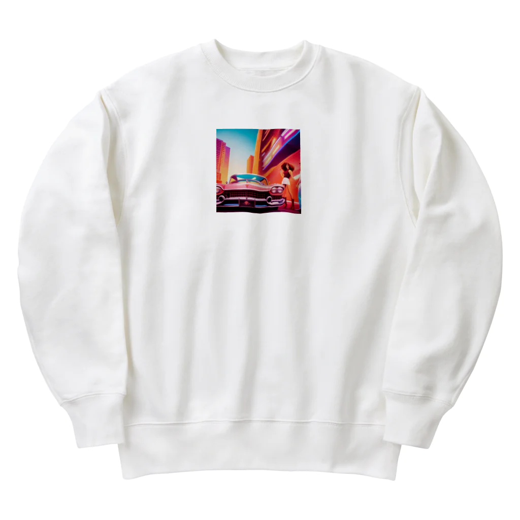 enjoy-itemsの赤いアメ車 Heavyweight Crew Neck Sweatshirt