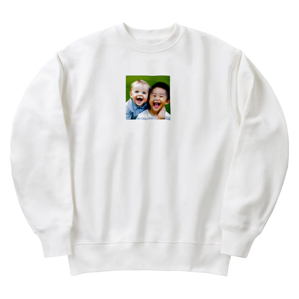 wado_dのかわいい笑顔の子供達 Heavyweight Crew Neck Sweatshirt