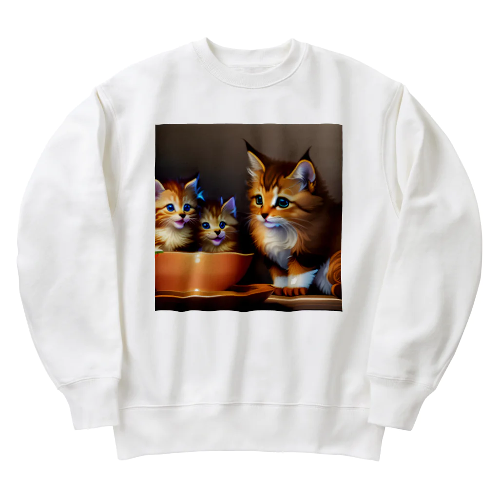 猫店の子猫の日常 Heavyweight Crew Neck Sweatshirt