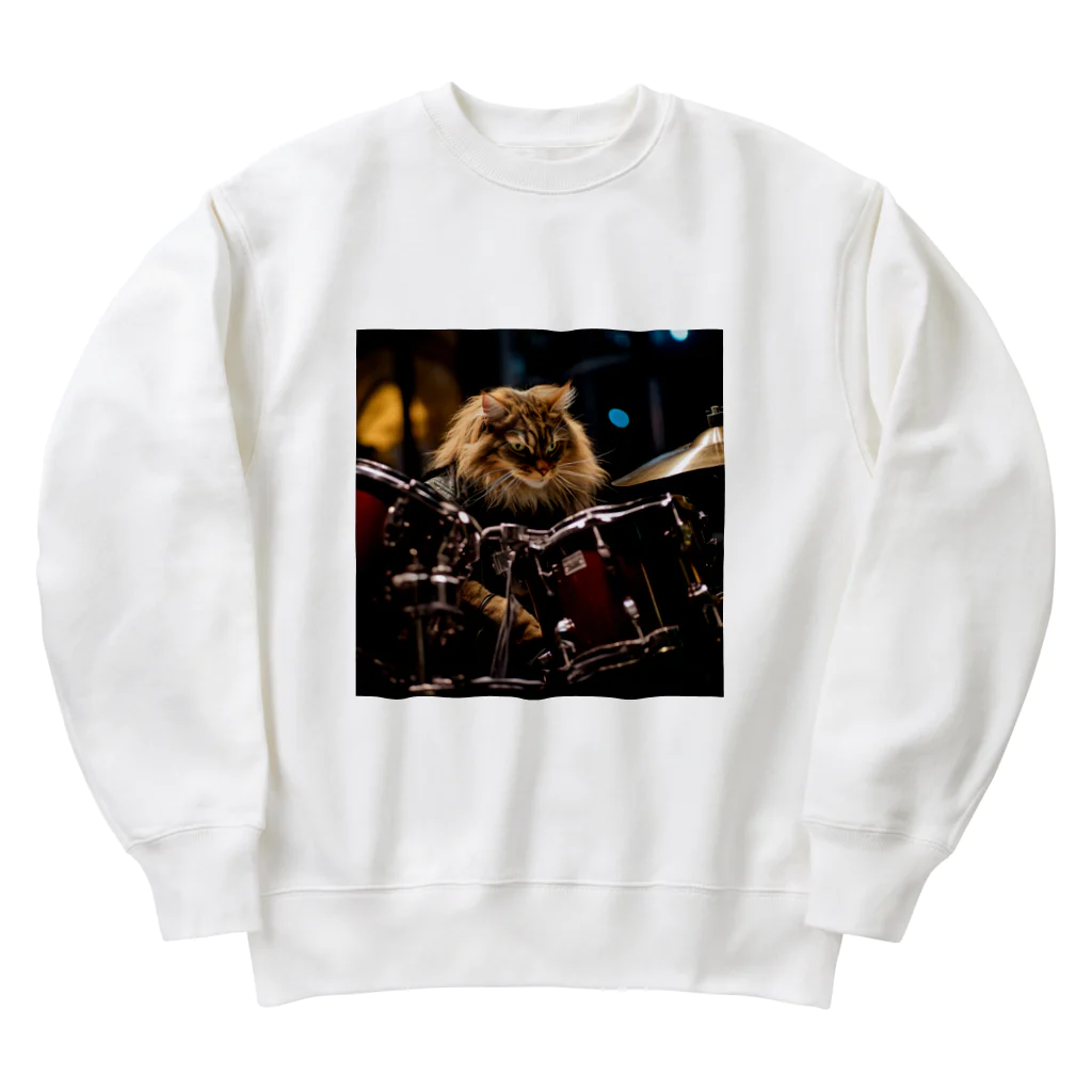 Gavi'sのメタルキャット オジー君　(ドラム) Heavyweight Crew Neck Sweatshirt