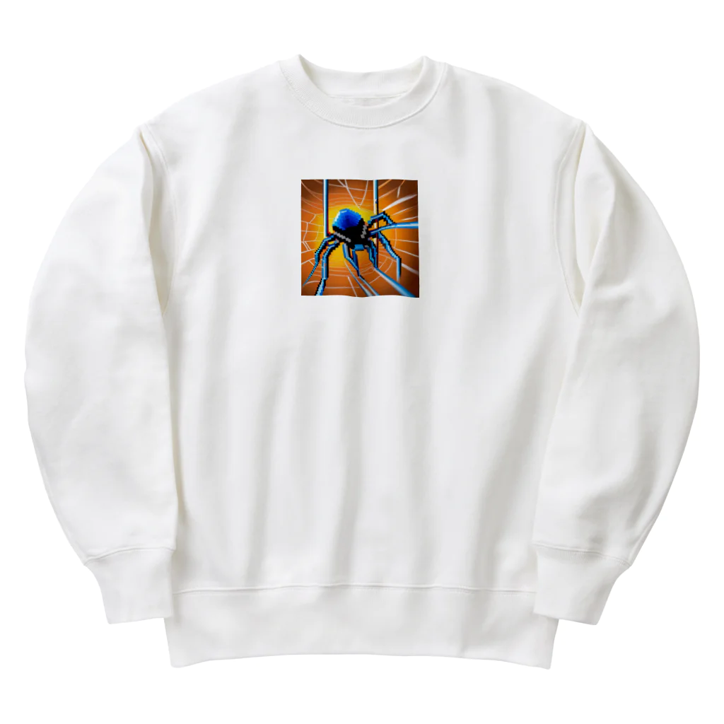 yorozuya4628のドット絵　クモ　スパイダー　ピクセル画像 Heavyweight Crew Neck Sweatshirt