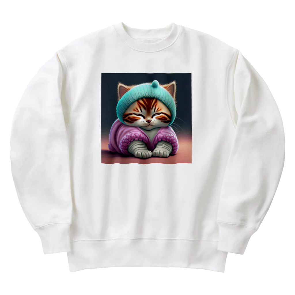 Happy Hub"（ハッピー・ハブ）のふうわか猫 Heavyweight Crew Neck Sweatshirt