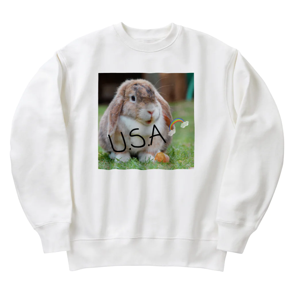 HANIのウサギデザイン Heavyweight Crew Neck Sweatshirt