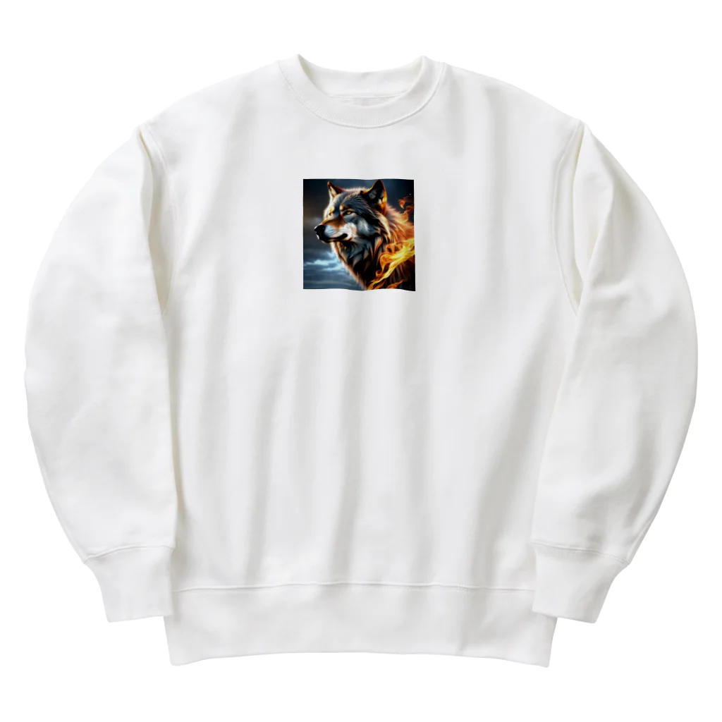 GOLAEの炎を纏う狼 Heavyweight Crew Neck Sweatshirt