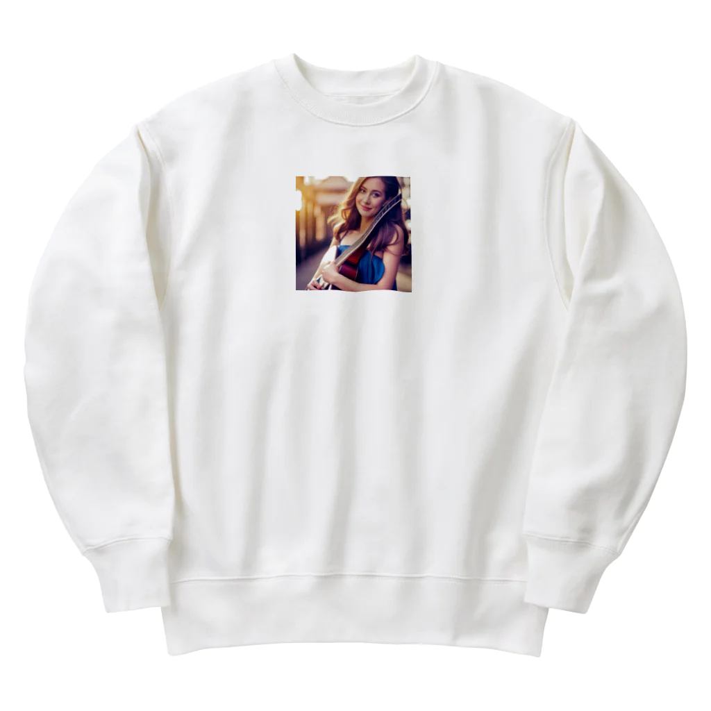 Stylishの女性の微笑み Heavyweight Crew Neck Sweatshirt