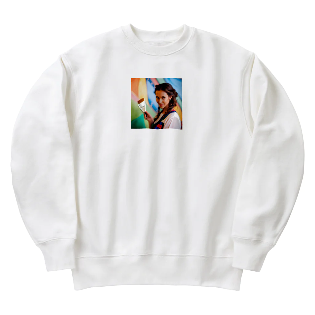 Stylishのアートな女性 Heavyweight Crew Neck Sweatshirt