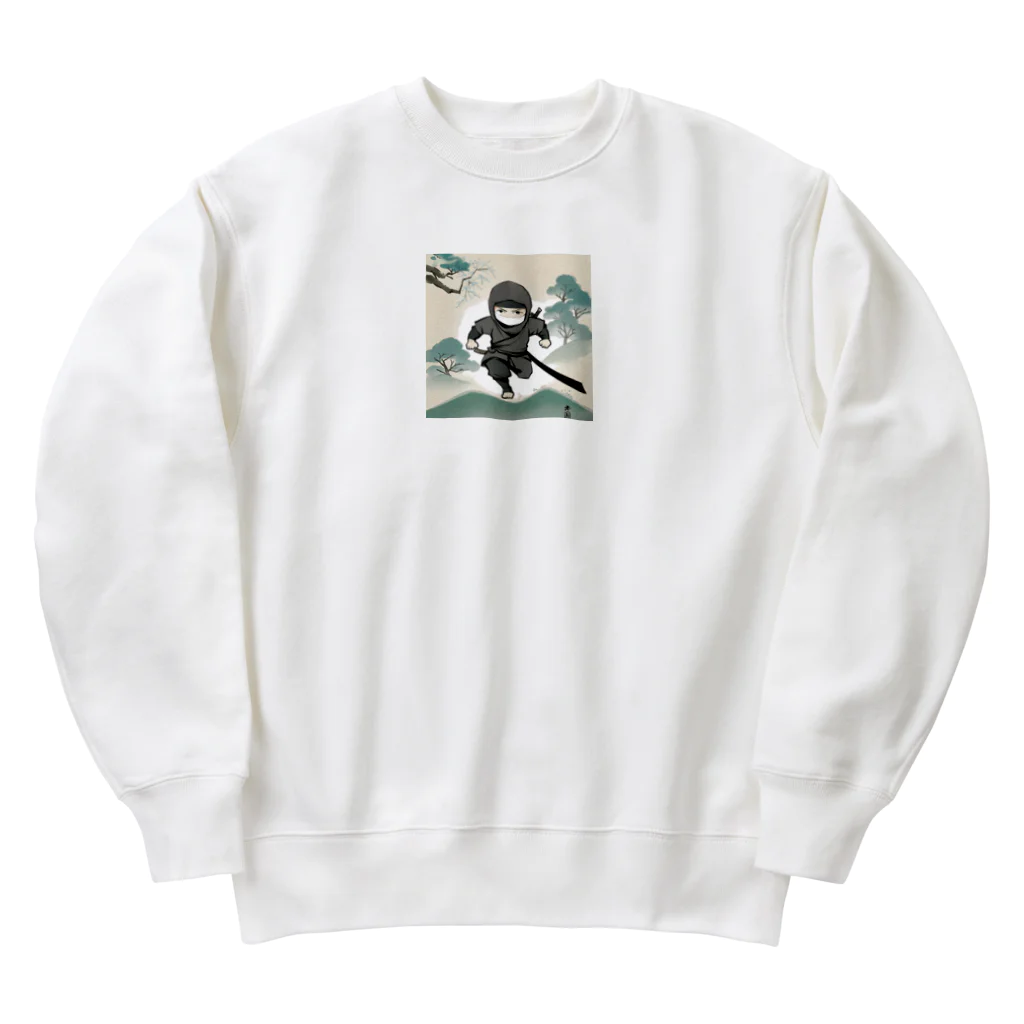 忍者の忍者のイラストグッズ Heavyweight Crew Neck Sweatshirt