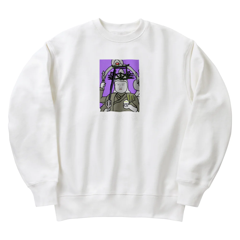 kazu_gの弁財天（切抜きロゴ/濃色グッズ用） Heavyweight Crew Neck Sweatshirt