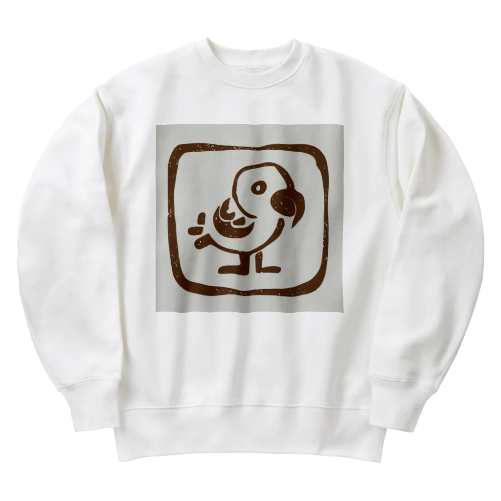 ikubohのナスカの地上絵「オウム」インスパイア05 Heavyweight Crew Neck Sweatshirt