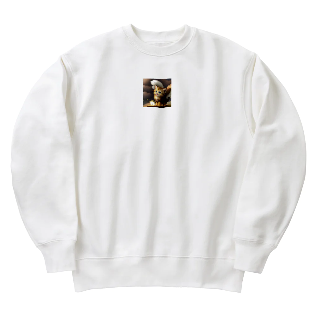 Angel Wingのにゃんこ天使 Heavyweight Crew Neck Sweatshirt