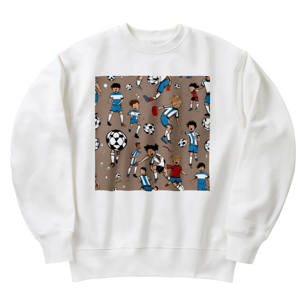 子供と嫁と時々わたしのサッカー小僧 Heavyweight Crew Neck Sweatshirt