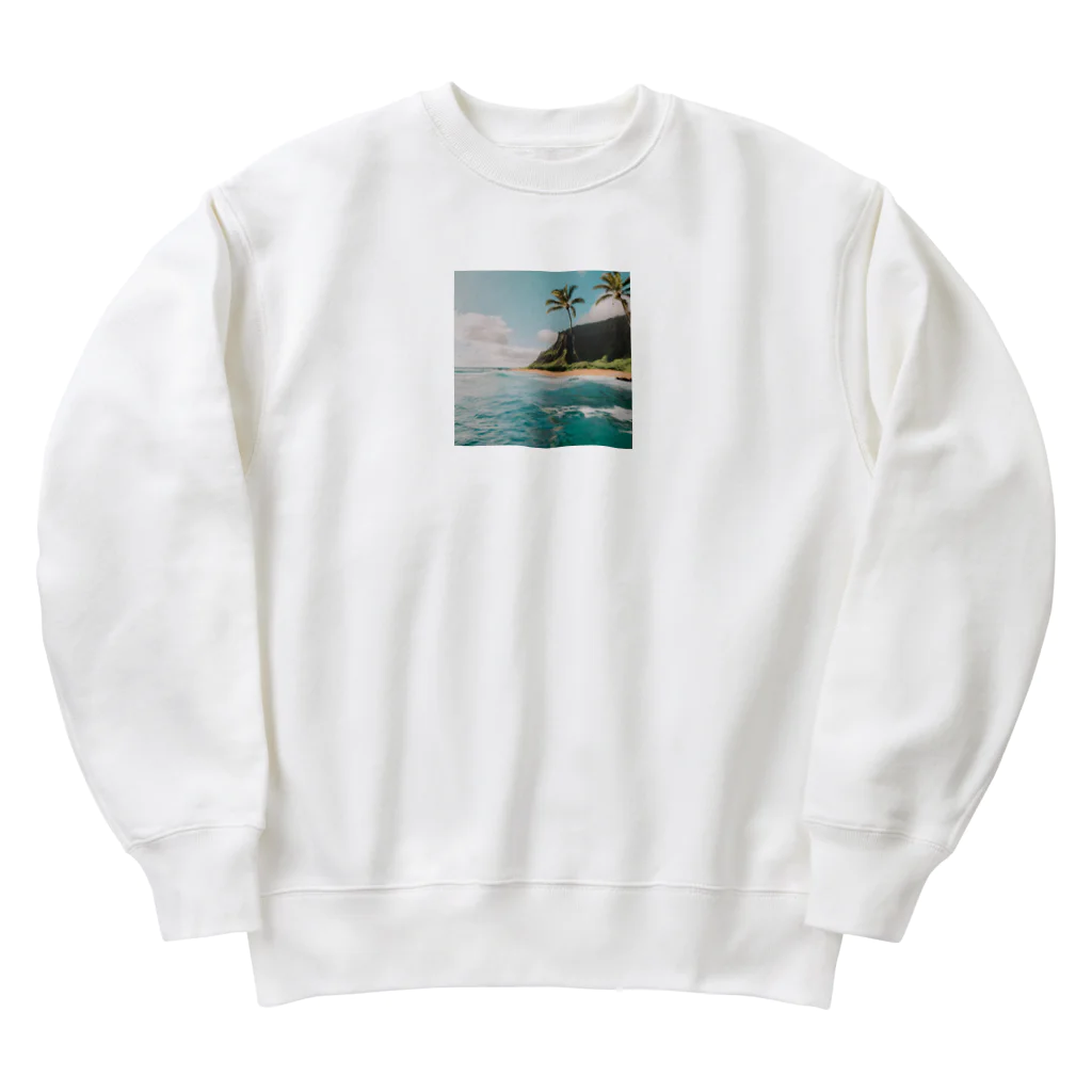 Makky_0401の南国の海イラストグッズ Heavyweight Crew Neck Sweatshirt