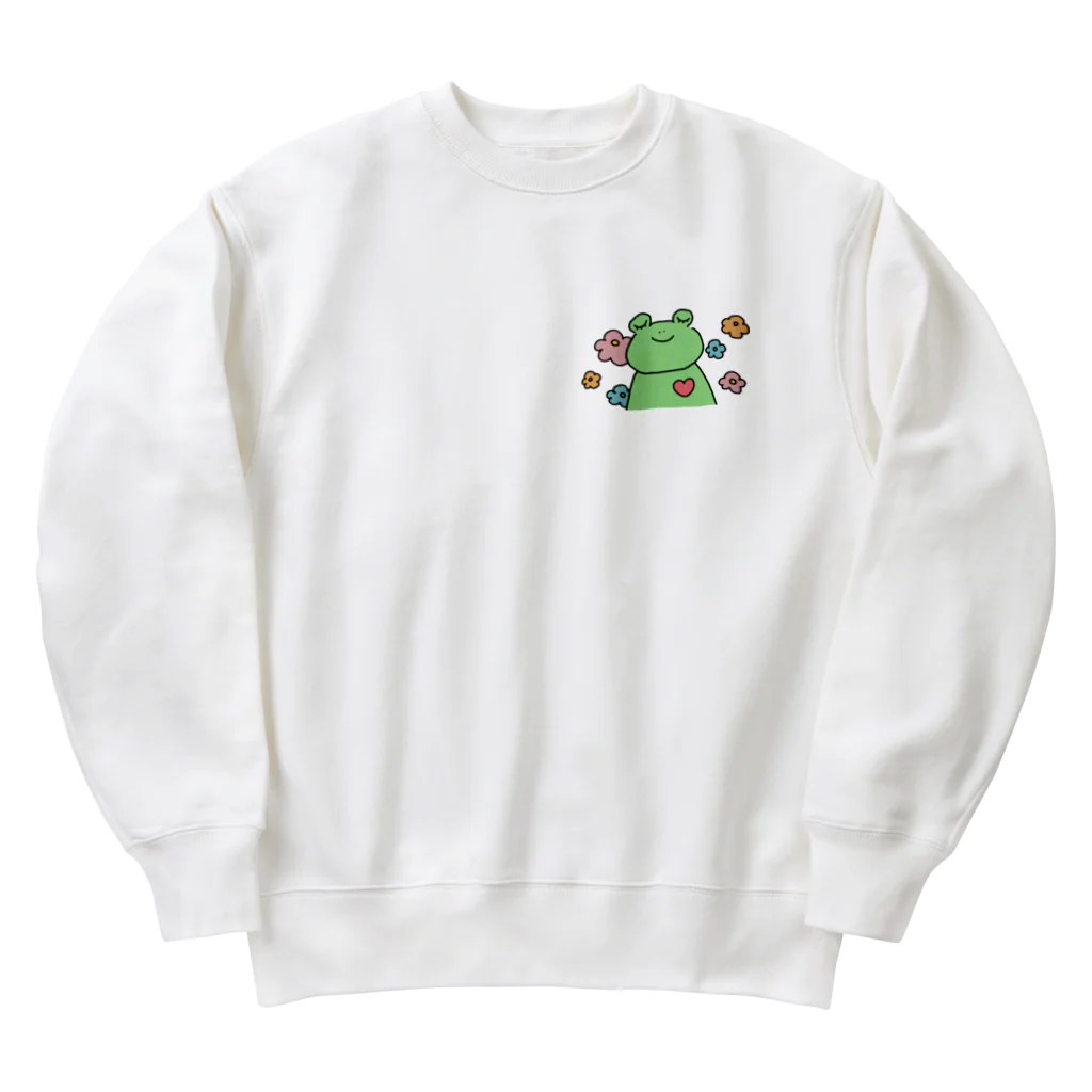 笑顔と笑顔の架け橋🌈の愛と癒しのかえるくん Heavyweight Crew Neck Sweatshirt