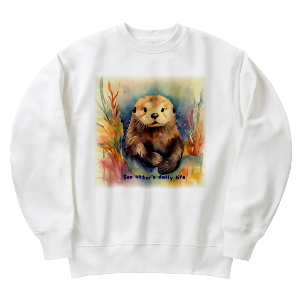 BeyondHobbies-趣味の先-のラッコの日常(ぼかしver) Heavyweight Crew Neck Sweatshirt