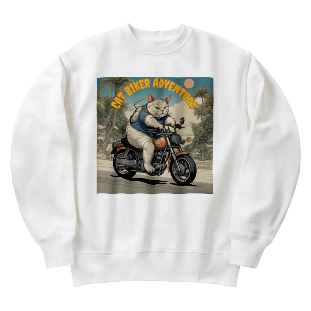 NECOSUIのキャットバイカー Heavyweight Crew Neck Sweatshirt