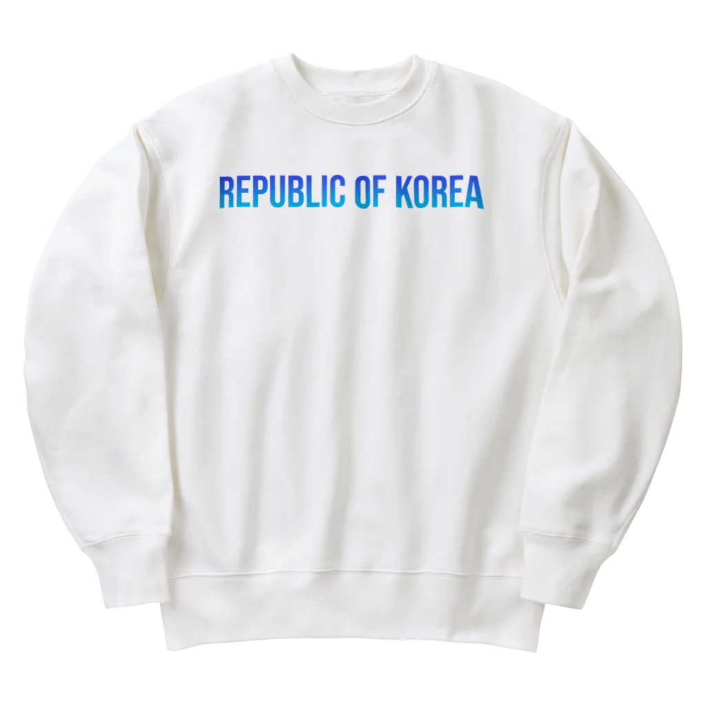 ON NOtEの韓国 ロゴブルー Heavyweight Crew Neck Sweatshirt