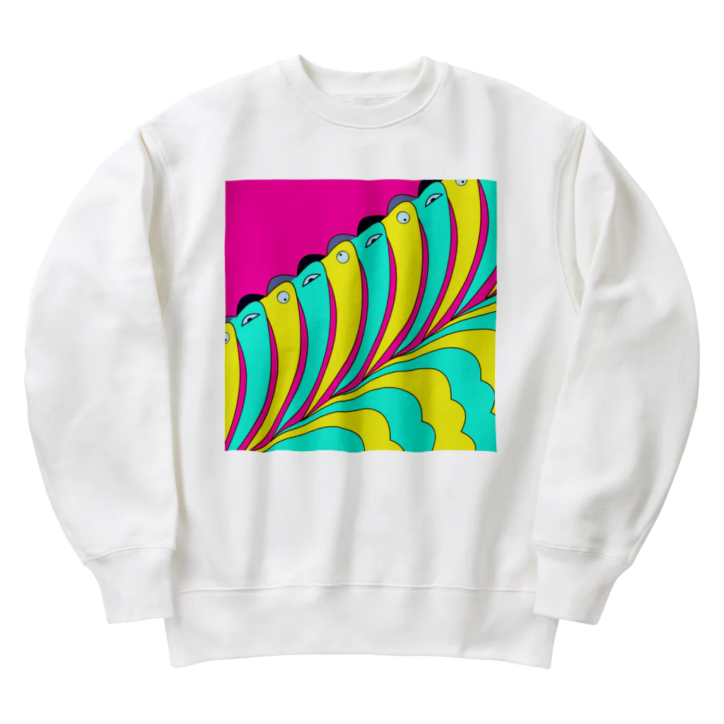 ココから（こーひーまる。）のカラフラミンゴ_2 Heavyweight Crew Neck Sweatshirt