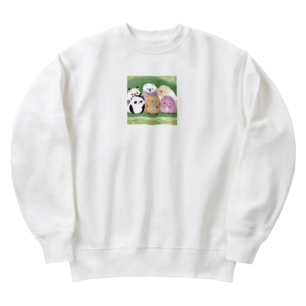 hideyan45の愛くるしいアニマルズ Heavyweight Crew Neck Sweatshirt