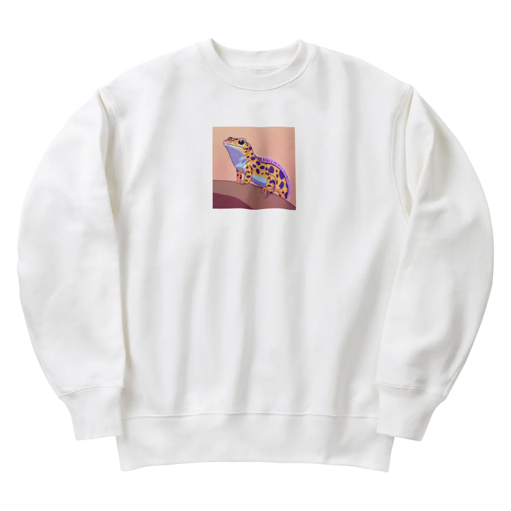 サラリーマン恐竜のファンタスティックれおぱ Heavyweight Crew Neck Sweatshirt