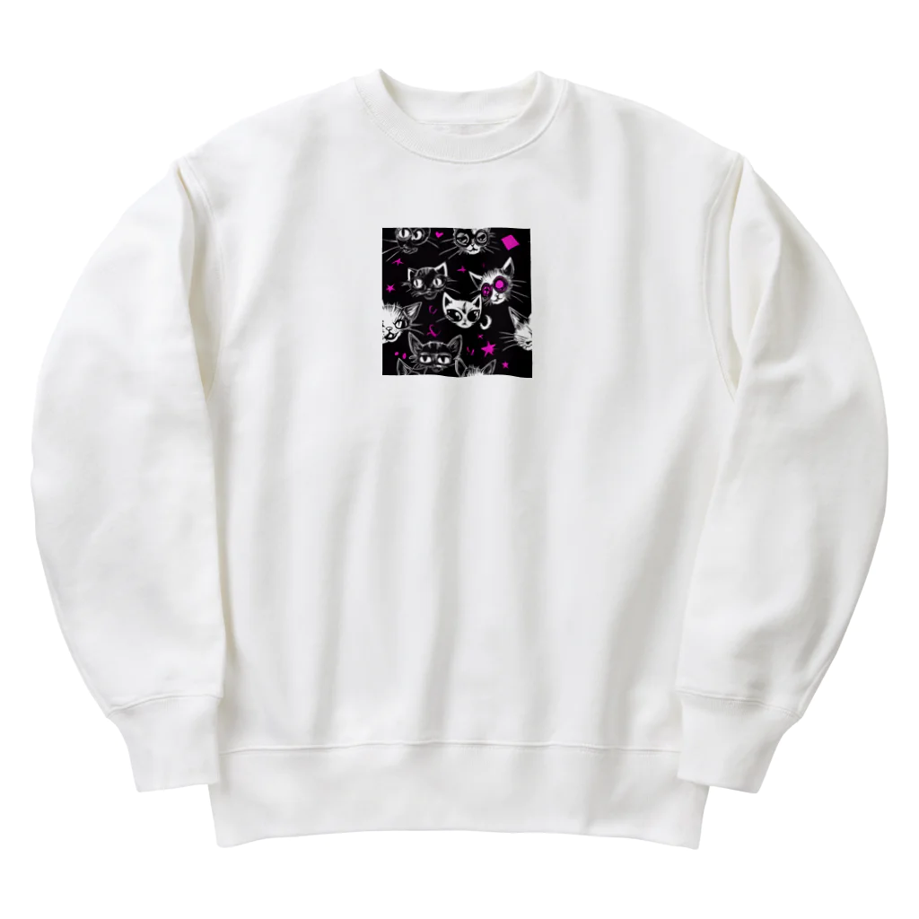 asukaのパンクな猫たち Heavyweight Crew Neck Sweatshirt