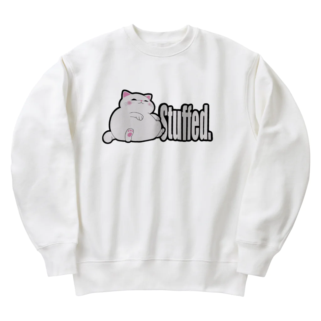 TMJ worksのぐうたら白猫。stuffed. Heavyweight Crew Neck Sweatshirt