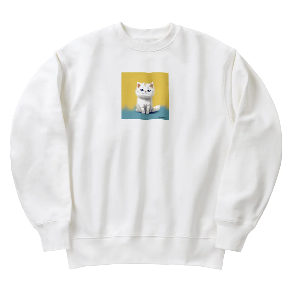 The Triplets Kkittensの三つ子ネコのレモ Heavyweight Crew Neck Sweatshirt