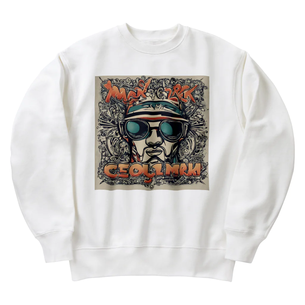 けいらい堂のファンクおじさんのイラストグッズ Heavyweight Crew Neck Sweatshirt