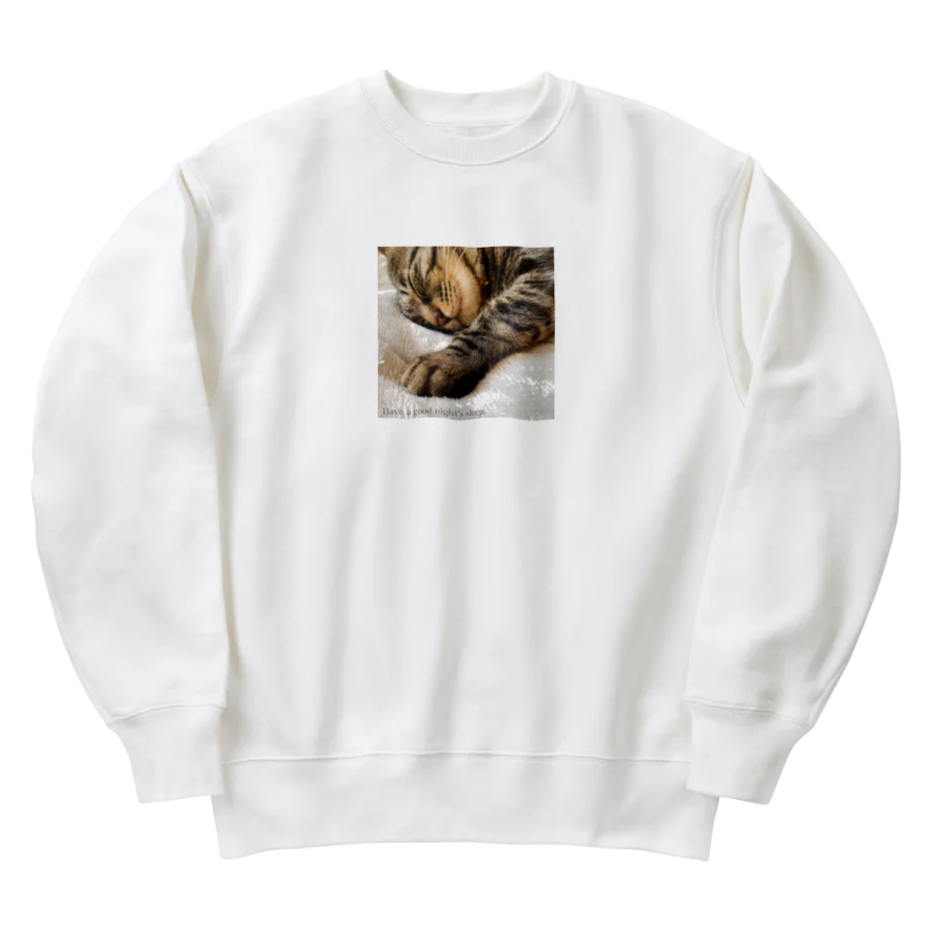 保護猫しじみのおやすみなさい保護猫しじみ Heavyweight Crew Neck Sweatshirt