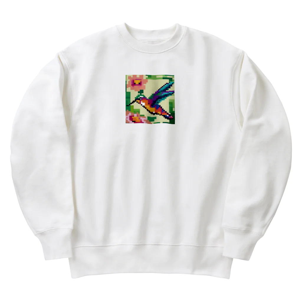 sam-chのドット絵ハチドリ Heavyweight Crew Neck Sweatshirt