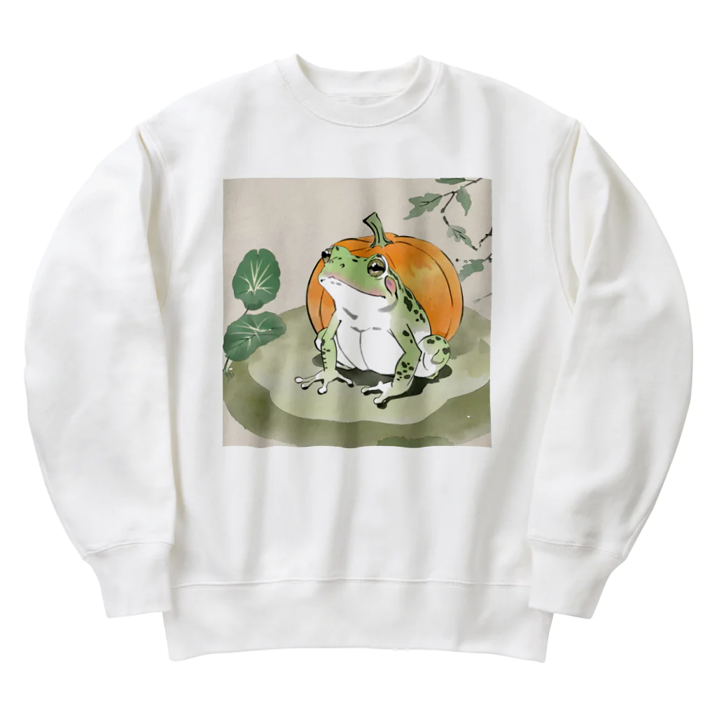 aoking_の和カエルかぼちゃ2 Heavyweight Crew Neck Sweatshirt