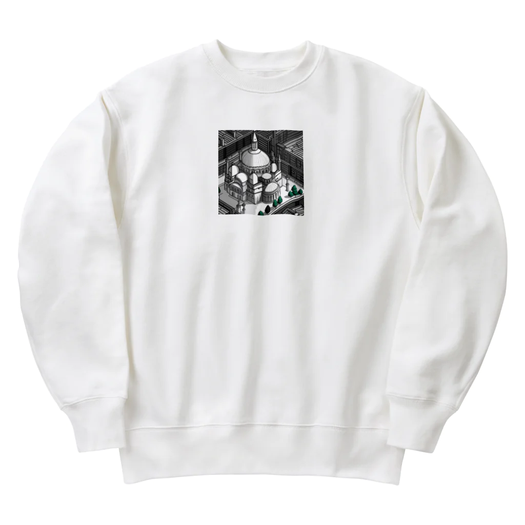 YoMiTの有名な観光スポットイメージ画像：イスタンブールのアヤソフィア（トルコ） Heavyweight Crew Neck Sweatshirt