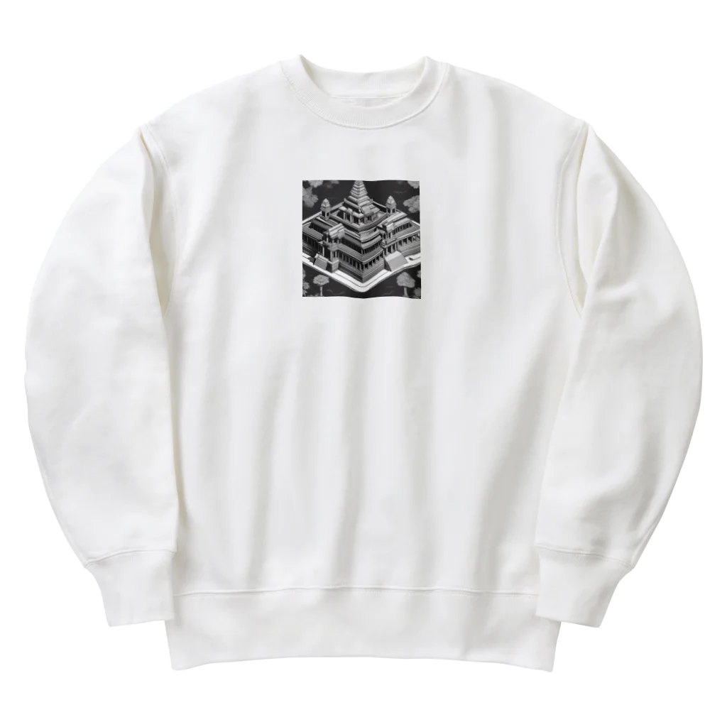 YoMiTの有名な観光スポットイメージ画像：アンコールワット（カンボジア） Heavyweight Crew Neck Sweatshirt