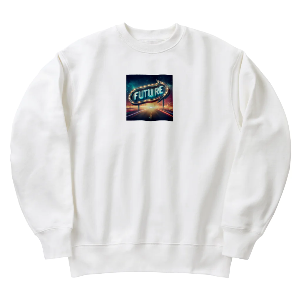 ワンダーワールド・ワンストップのFUTURE　文字入り未来を感じさせるイラスト Heavyweight Crew Neck Sweatshirt