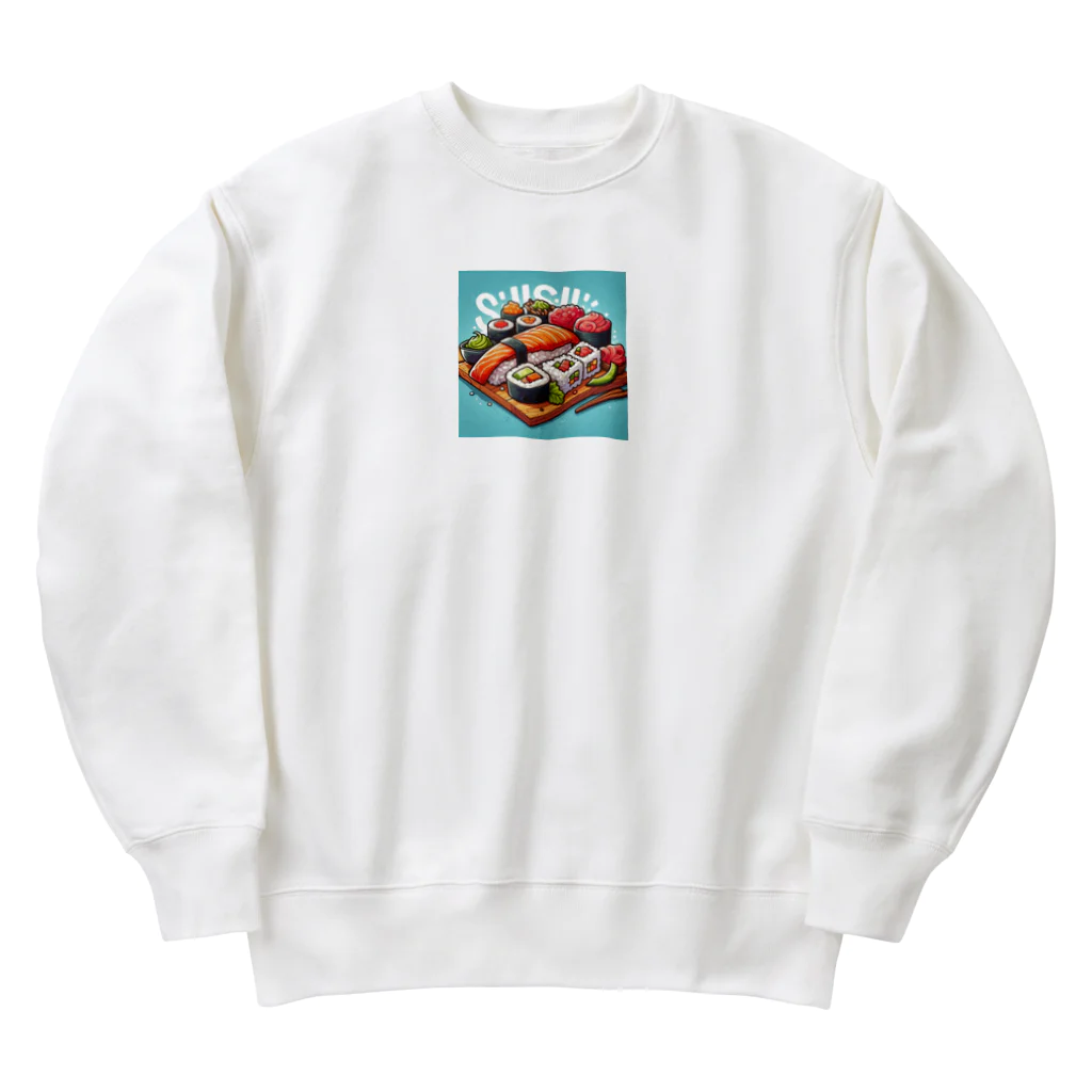 ワンダーワールド・ワンストップのカラフルなユニークな寿司 Heavyweight Crew Neck Sweatshirt