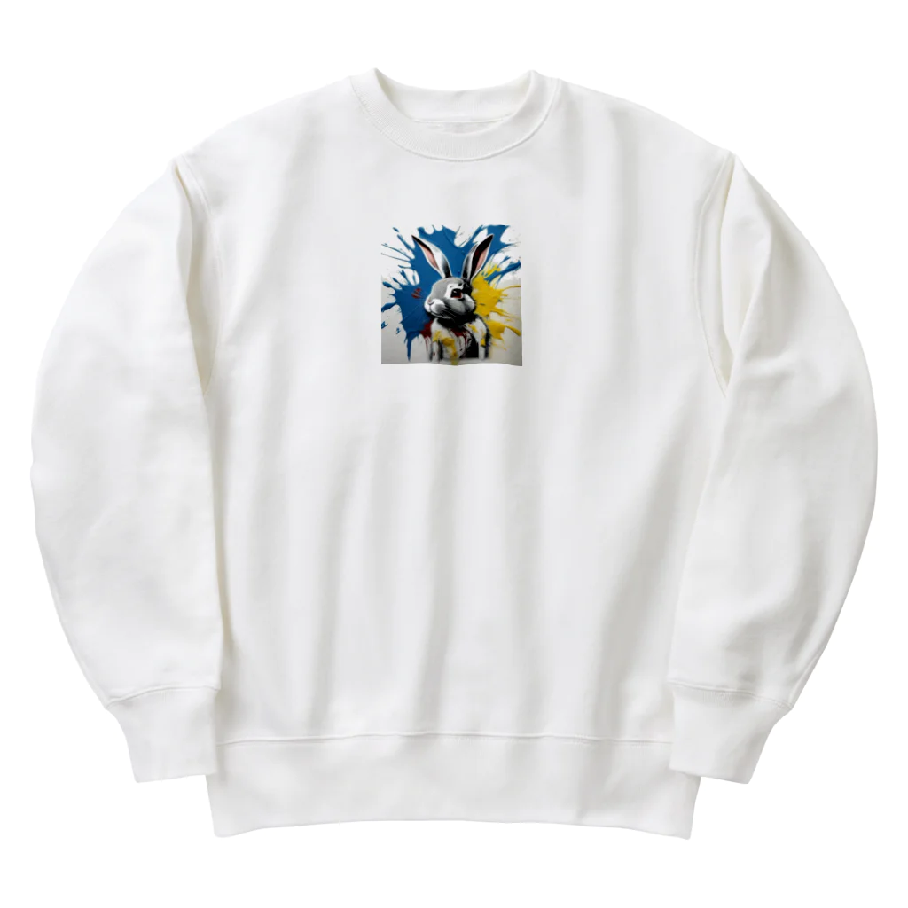 mojaのアートうさぎ🐰 Heavyweight Crew Neck Sweatshirt