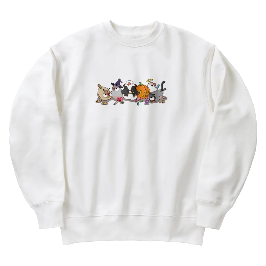 fukufukudo_514のハロウィンの文鳥たち Heavyweight Crew Neck Sweatshirt