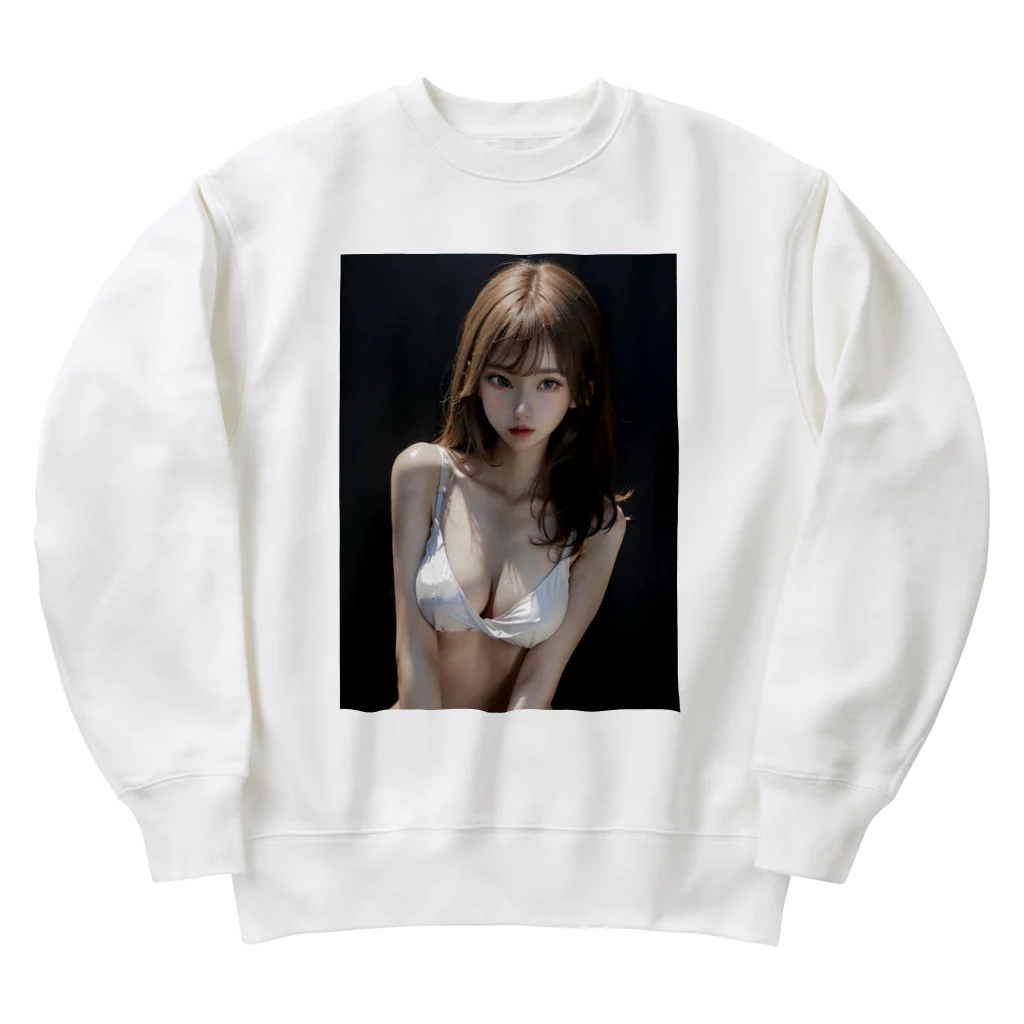 sounya sounyaの美女図鑑（白い服） Heavyweight Crew Neck Sweatshirt