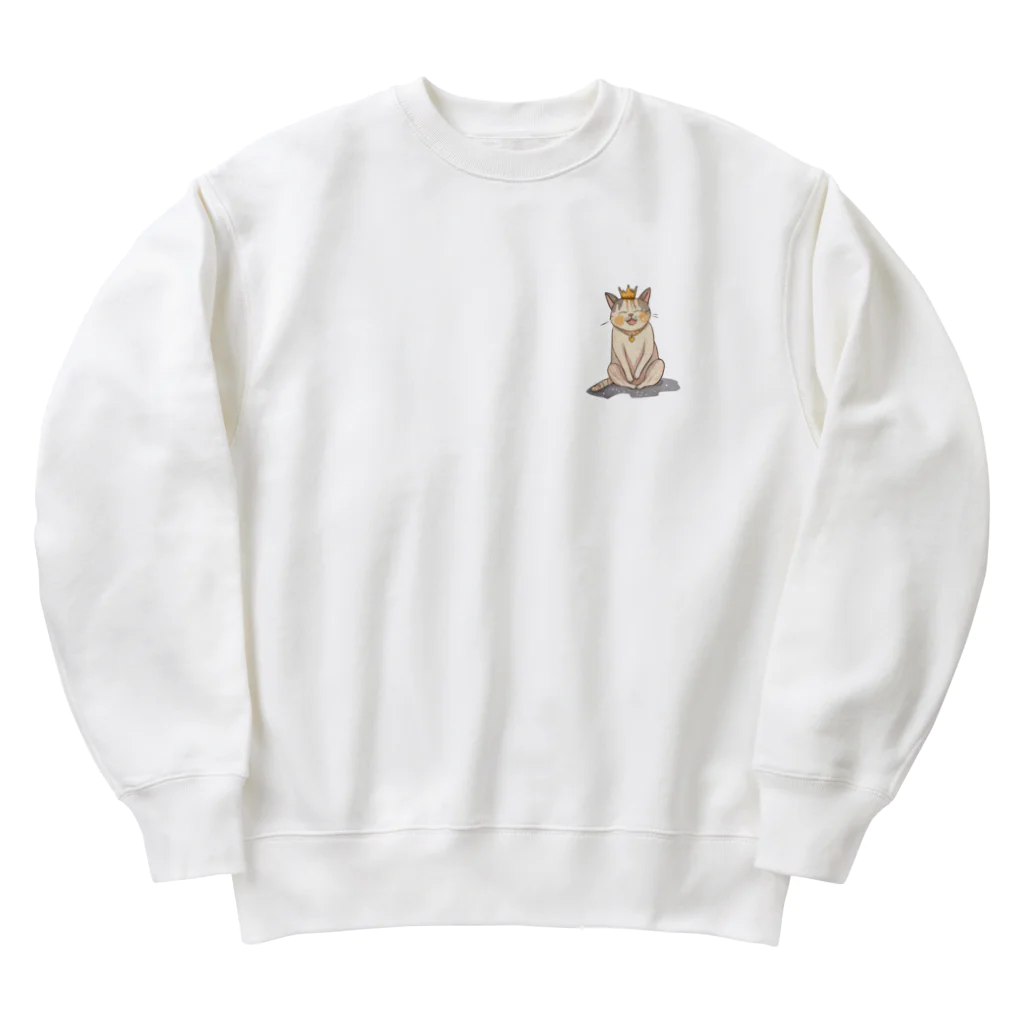 Mystery Cat Worldの王冠ミスティネコ Heavyweight Crew Neck Sweatshirt