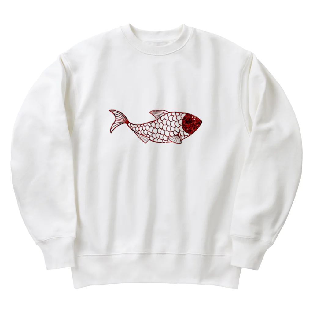 mumusの魚　sequinsred Heavyweight Crew Neck Sweatshirt