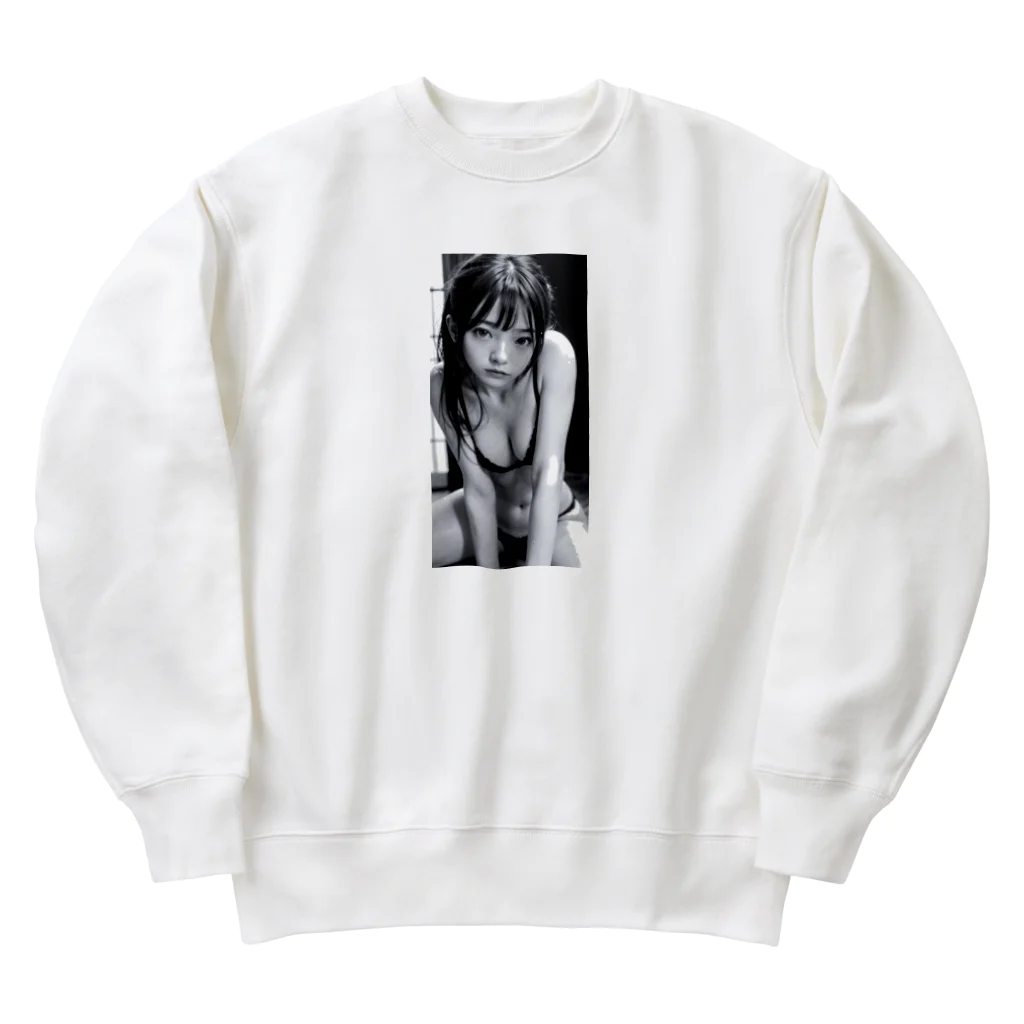 タナカ＠全力AIイラストレーターの見つめる可憐 Heavyweight Crew Neck Sweatshirt