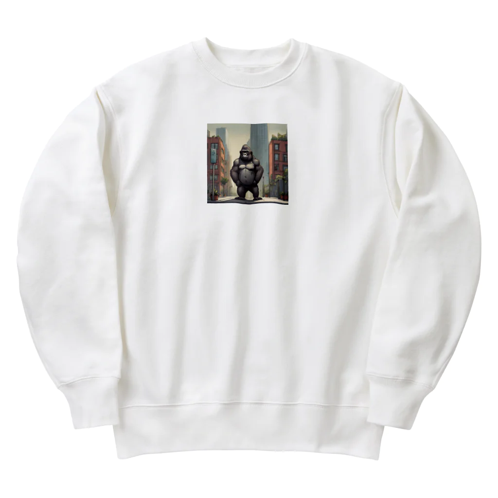 oki プリントショップの都会で暮らすゴリラ Heavyweight Crew Neck Sweatshirt