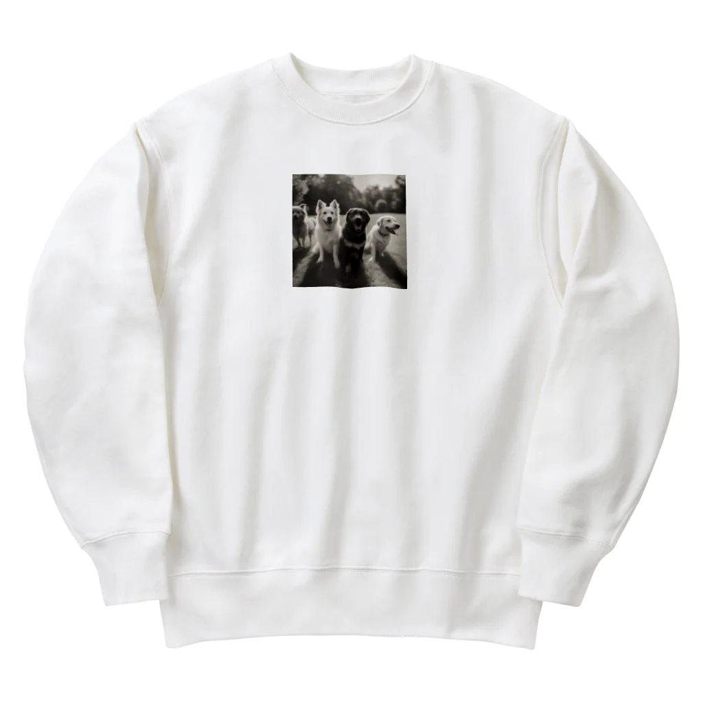 Catharinesの仲良しワンコたちの午後【動物画像クラシックシリーズ】 Heavyweight Crew Neck Sweatshirt