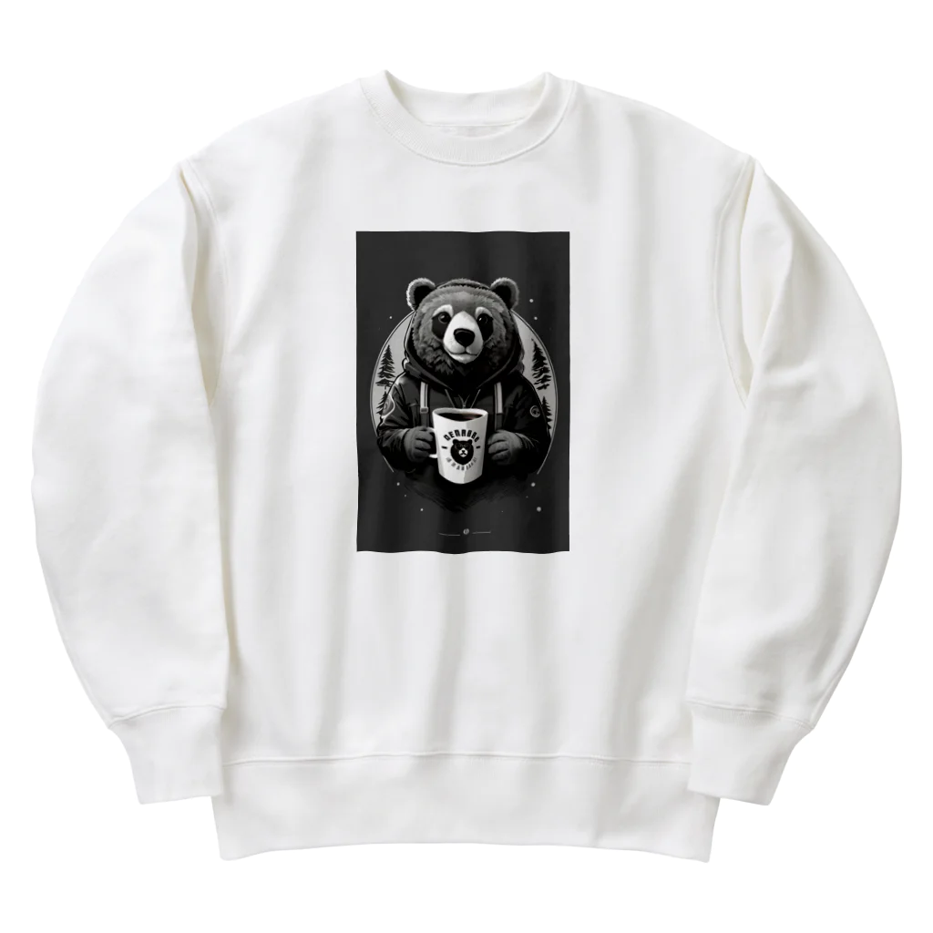 tomohyuのくまのマグカップを持つ熊くん Heavyweight Crew Neck Sweatshirt