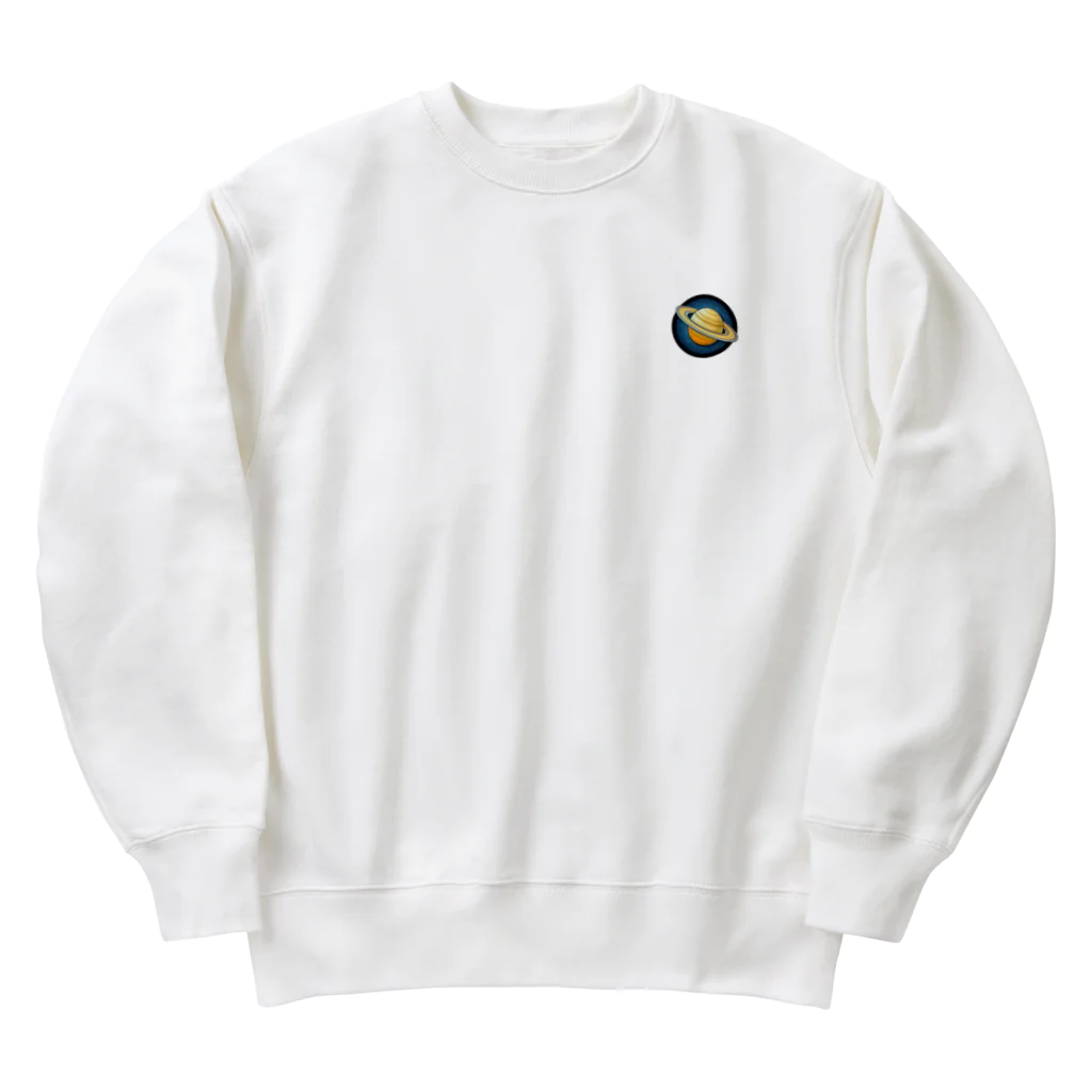 GalaxyGiftのかわいい土星のイラスト Heavyweight Crew Neck Sweatshirt