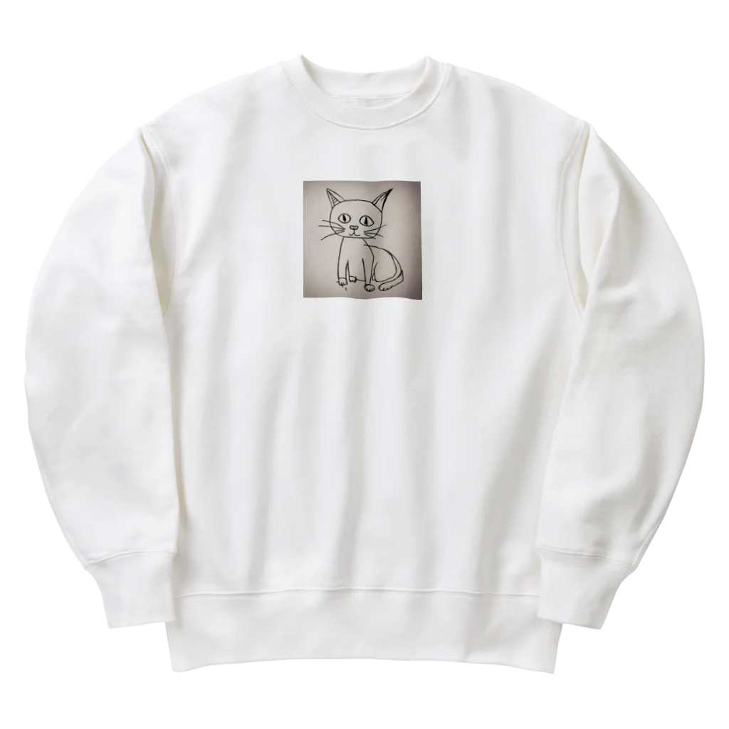 Kemasatariの猫の絵 Heavyweight Crew Neck Sweatshirt