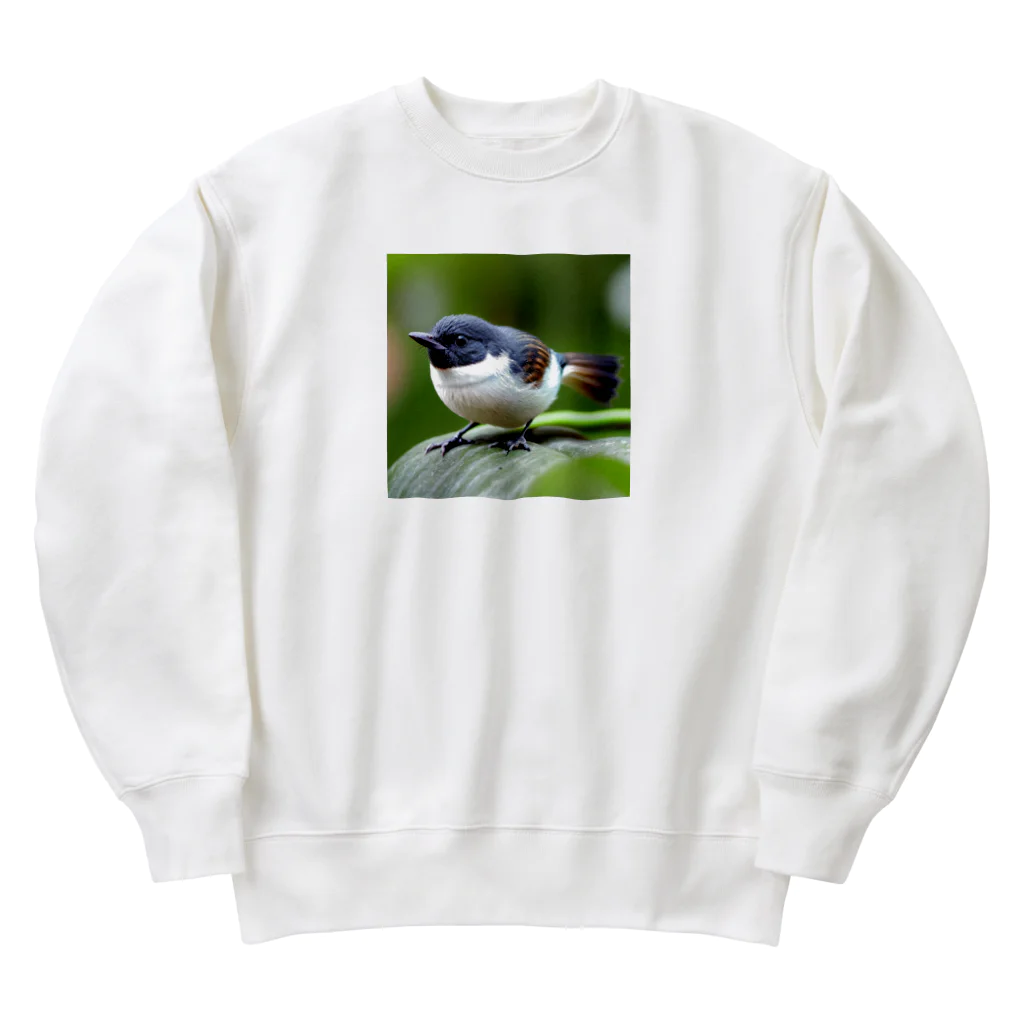 フリーダムのどこかを見つめている小鳥 Heavyweight Crew Neck Sweatshirt