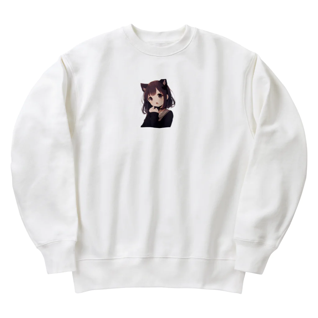 Droショップの猫耳っ娘 Heavyweight Crew Neck Sweatshirt